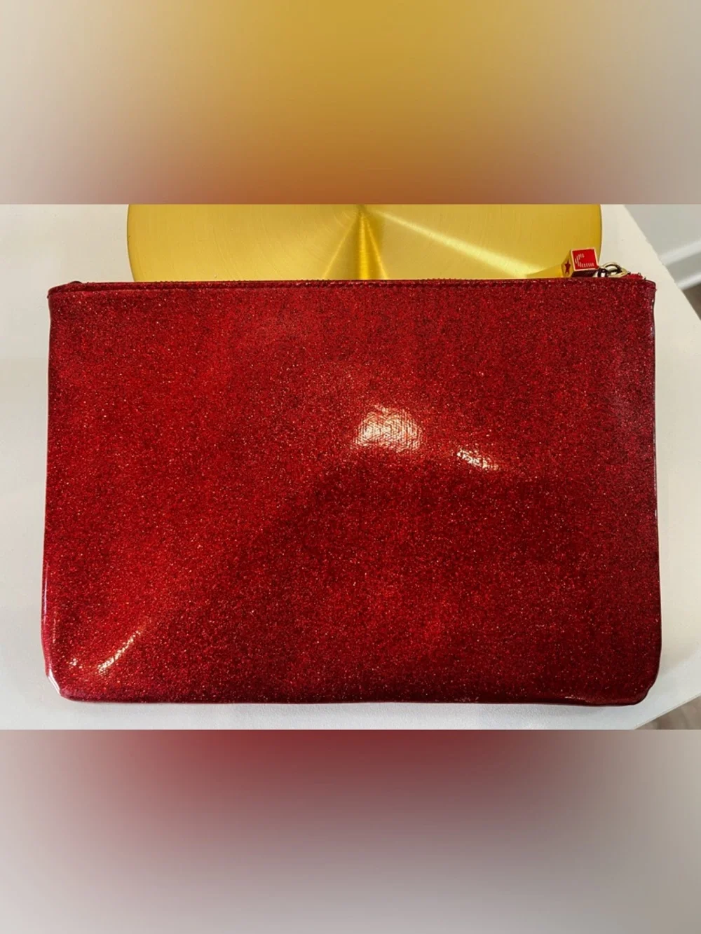 Marc Jacobs Fragrances Red Glitter Zip Cosmetic Pouch